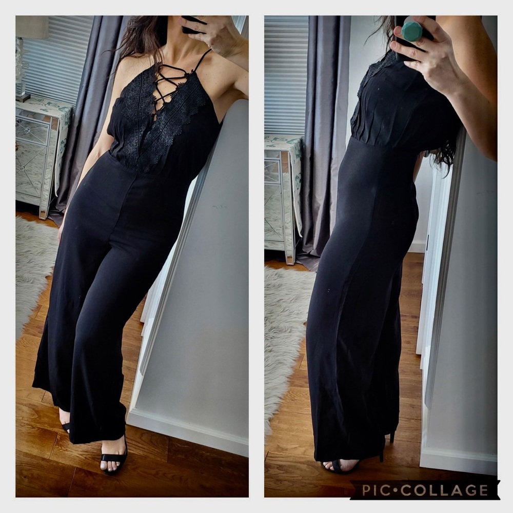 Classic Black lace  jumpsuit - Picture 3 of 7